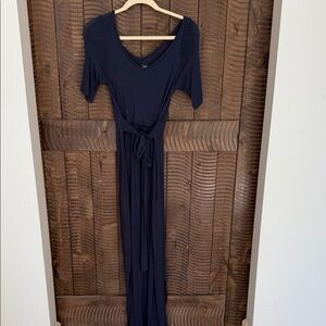 LATCHED MAMA Elegant Navy Maxi Dress